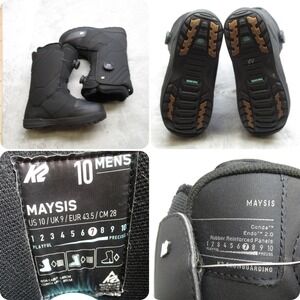 K2 Snowboard Boots Mens 10 Black Maysis BOA System All Mountain WARM Waterproof